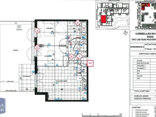 Appartement à louer 3 pièces 59.32m²