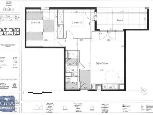 Appartement à louer 3 pièces 66.9m²