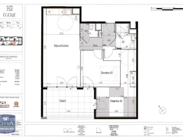Appartement à louer 3 pièces 68.48m²