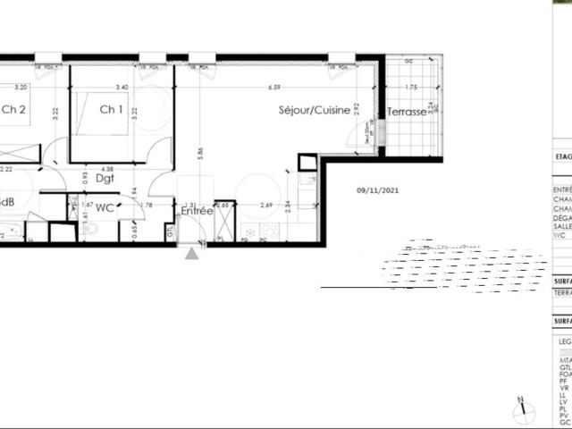 Appartement à louer 3 pièces 69,79 m