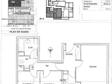 Appartement à louer 3 pièces 60.03m²