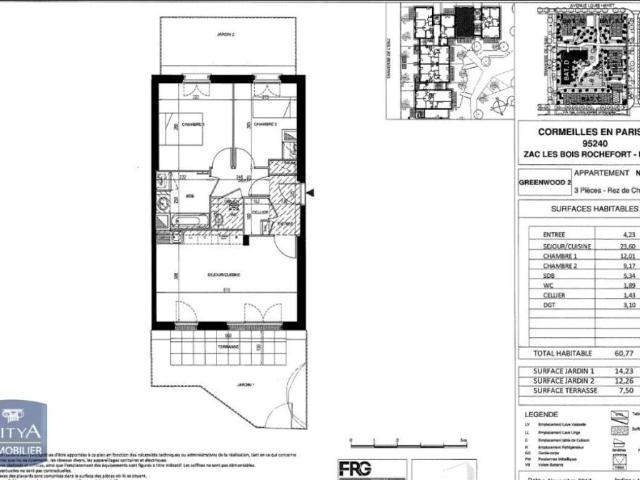 Appartement à louer 3 pièces 60.77m²