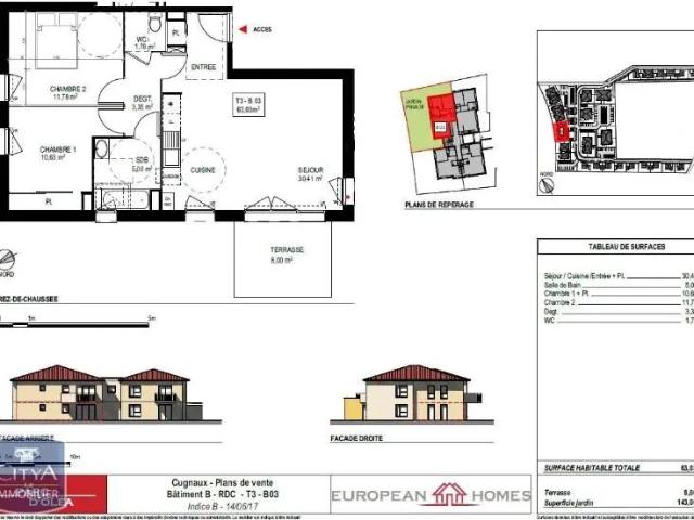 Appartement à louer 3 pièces 63.03m²