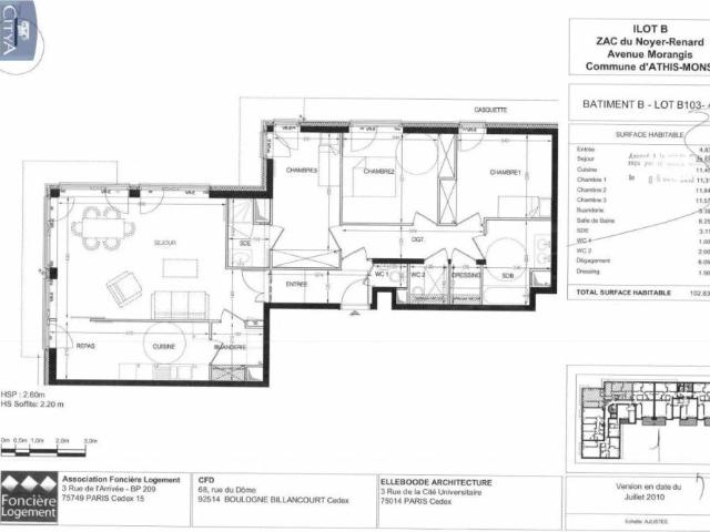Appartement à louer 4 pièces 102.83m²