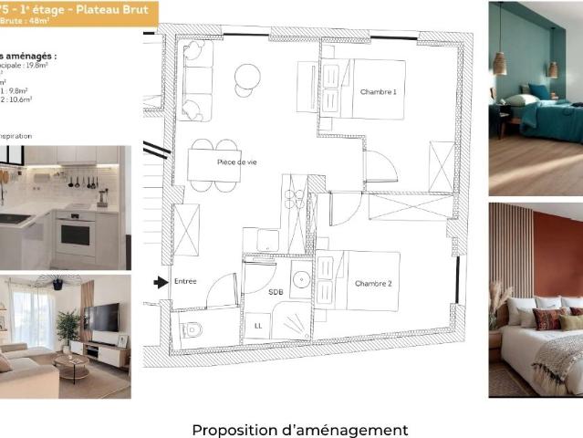 Appartement à rénover 49m2 LONS LE SAUNIER