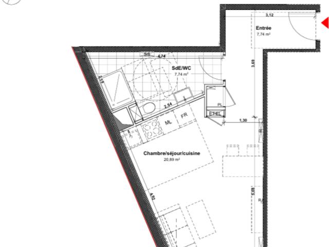 appartement à vendre 1 pièces VILLERS LES NANCY 54 de 36,40 m² avec place de parking