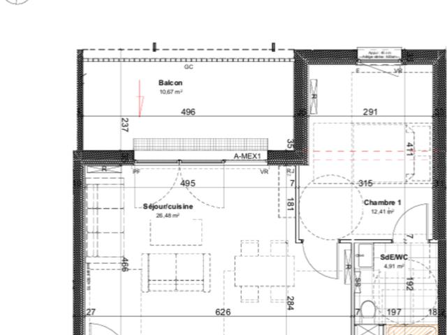 appartement à vendre 2 pièces VILLERS LES NANCY 54 avec loggia et parking couvert