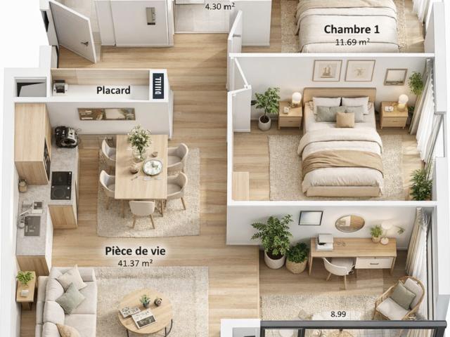 appartement à vendre 3 pièces BOIS GUILLAUME 76