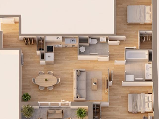 Appartement 3 pièces 65 m2