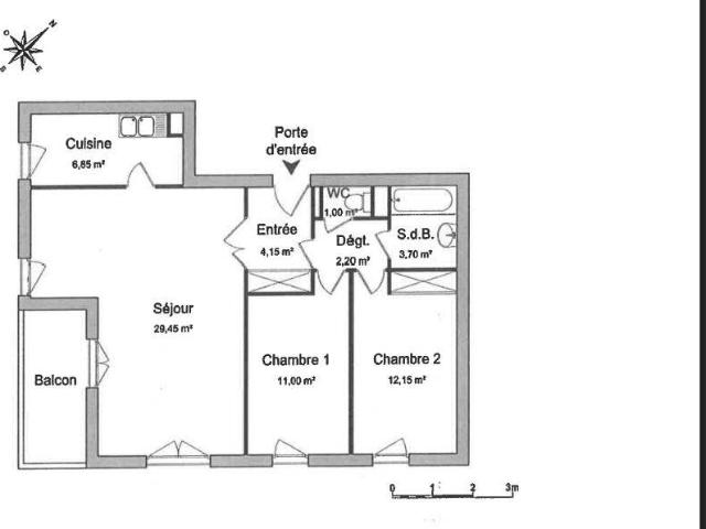 Appartement Cergy 3 pièce s 70.50 m2