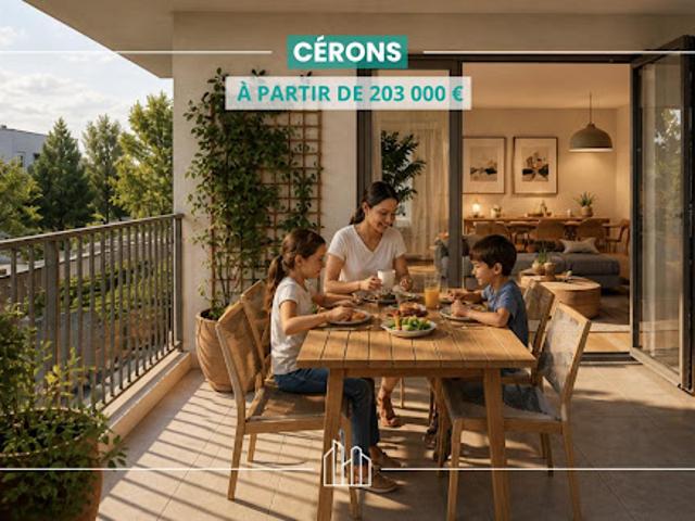 Appartement Cérons 4 pièces CLOS MICHEL GARE TER