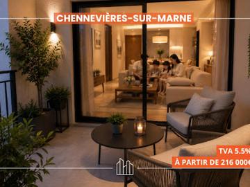 Appartement Chennevieres sur marne 3 pièces RÉSIDENCE MARINE PROX TRANSPORTS