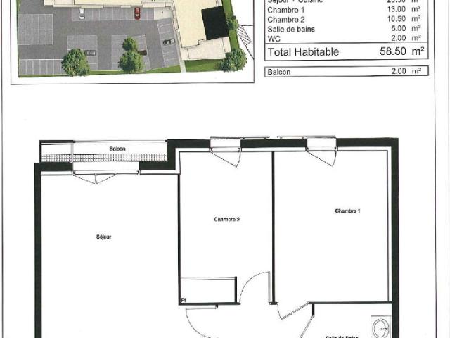 Appartement Dammarie Les Lys 3 pièce s 59 m2