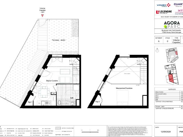 Appartement de 43.23 m² à BUSSY ST GEORGES