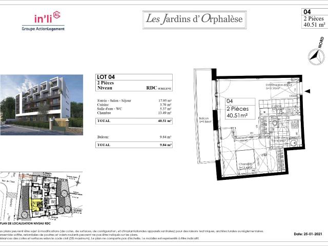 Appartement de 40.51 m² à VITRY SUR SEINE