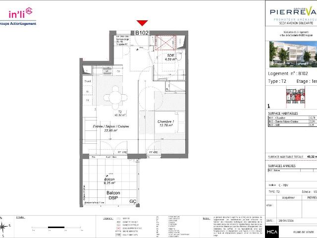 Appartement de 40.32 m² à AVIGNON