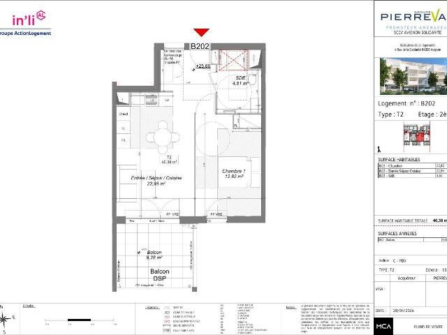 Appartement de 40.38 m² à AVIGNON