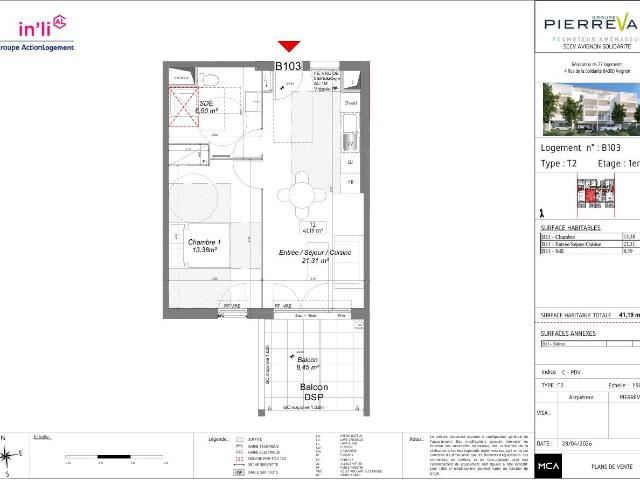 Appartement de 41.47 m² à AVIGNON
