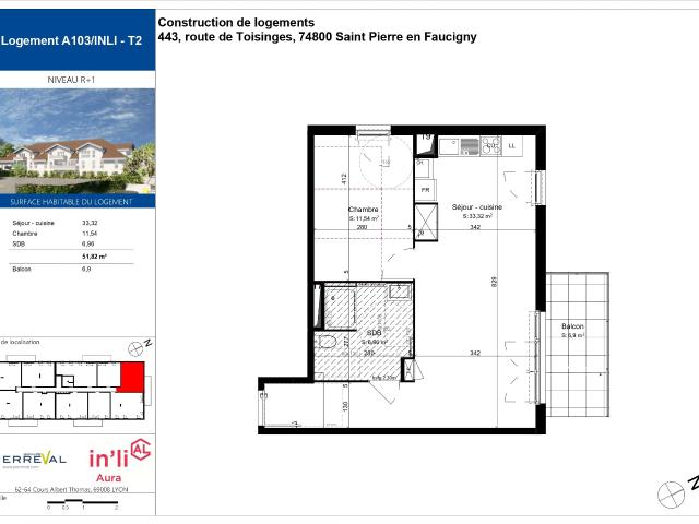 Appartement de 51.82 m² à ST PIERRE EN FAUCIGNY