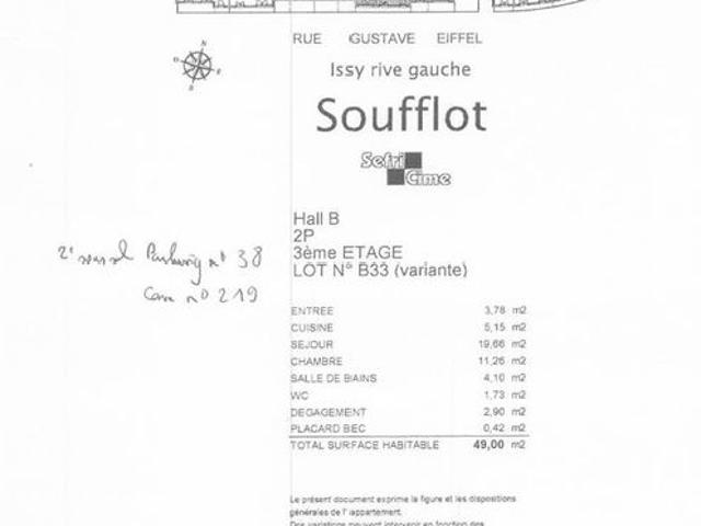 Appartement de 54m2 à louer sur Issy les Moulineaux