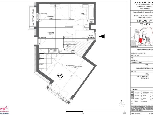 Appartement de 59.85 m² à L'HAY LES ROSES