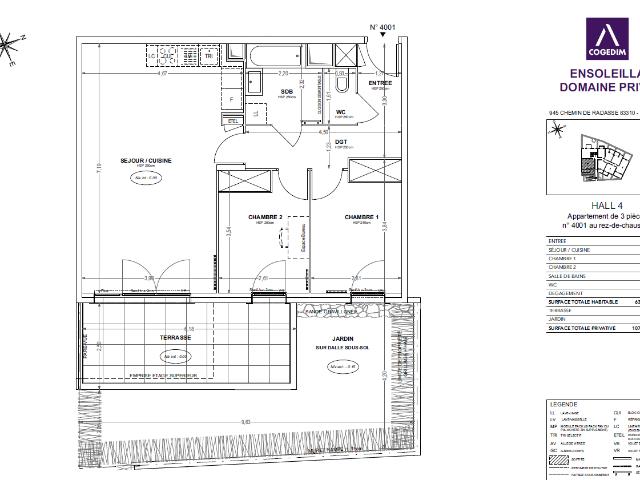 Appartement de 63.85 m² à COGOLIN