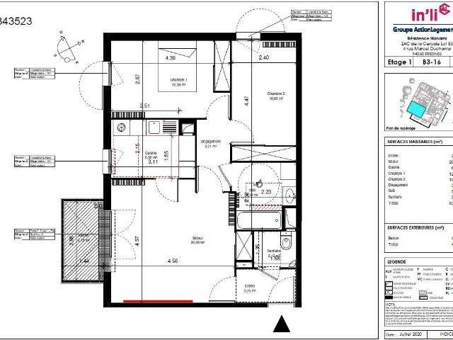 Appartement de 63.31 m² à FRESNES