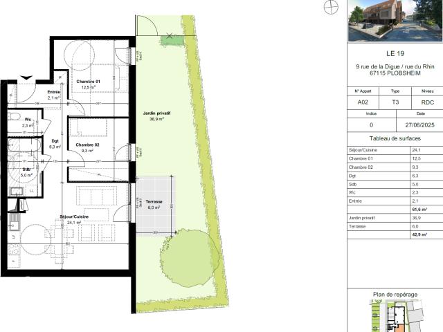 Appartement de 61.7 m² à PLOBSHEIM