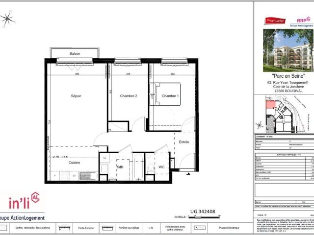 Appartement de 61.82 m² à BOUGIVAL