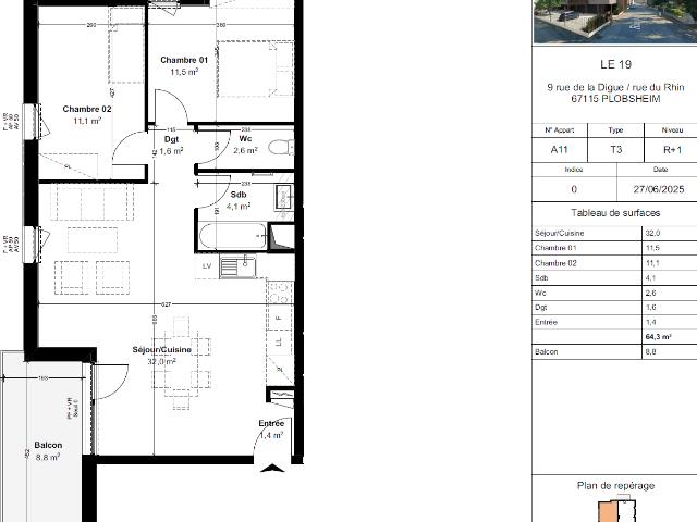 Appartement de 64.3 m² à PLOBSHEIM
