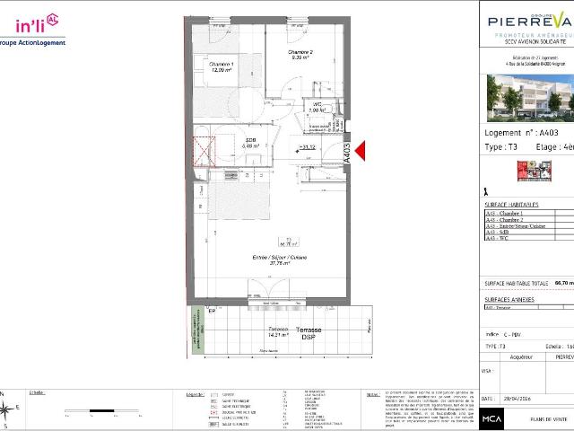 Appartement de 66.7 m² à AVIGNON