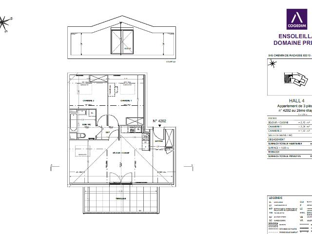 Appartement de 66.95 m² à COGOLIN