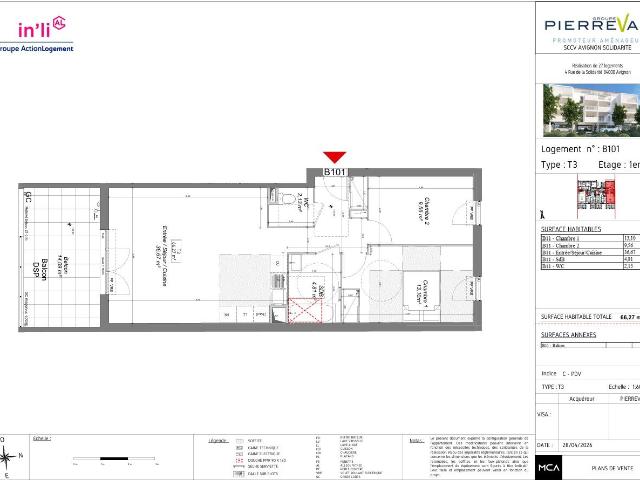 Appartement de 66.27 m² à AVIGNON