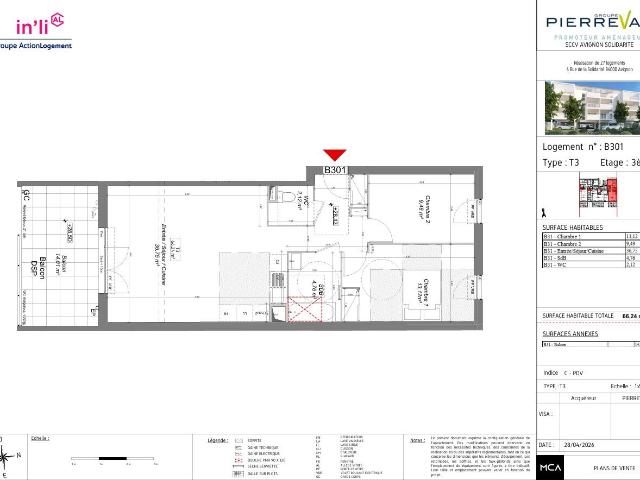 Appartement de 66.24 m² à AVIGNON