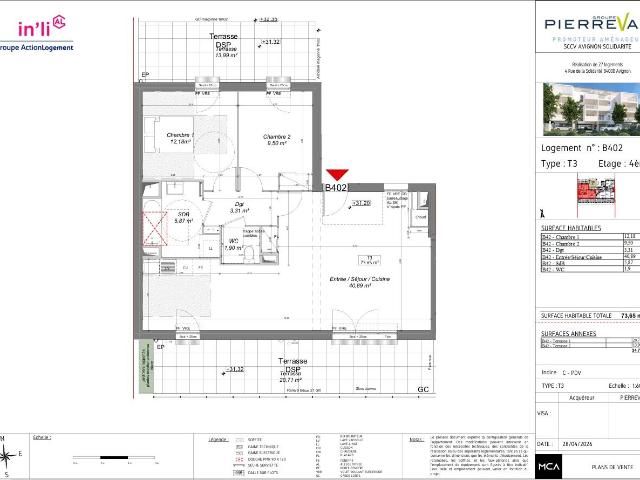 Appartement de 73.65 m² à AVIGNON