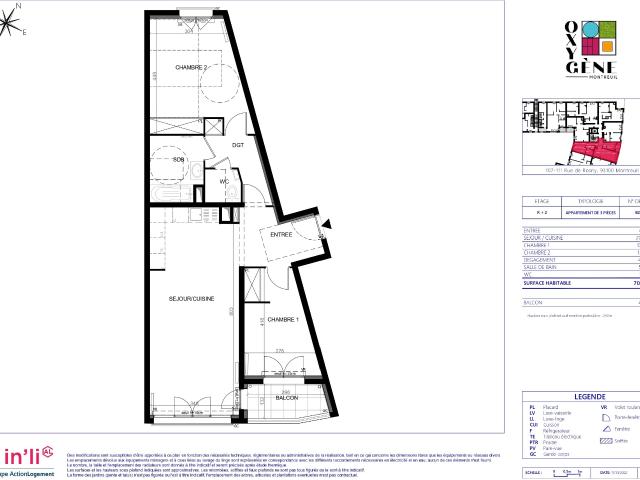 Appartement de 70.4 m² à MONTREUIL
