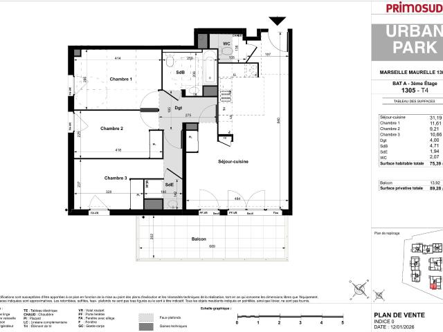 Appartement de 75.39 m² à MARSEILLE