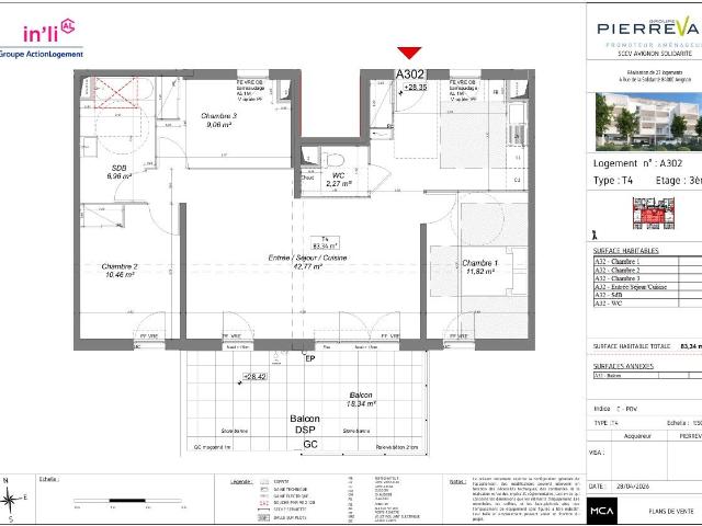 Appartement de 83.34 m² à AVIGNON