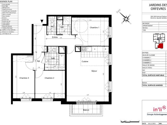 Appartement de 81.4 m² à LE BLANC MESNIL