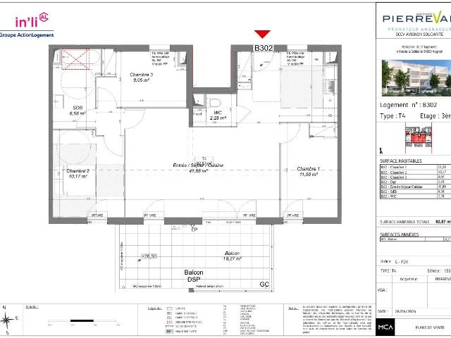 Appartement de 82.87 m² à AVIGNON