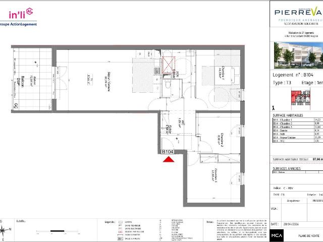Appartement de 87.66 m² à AVIGNON