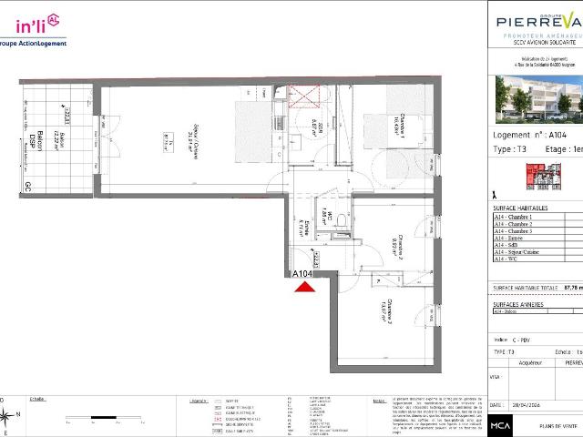 Appartement de 87.78 m² à AVIGNON