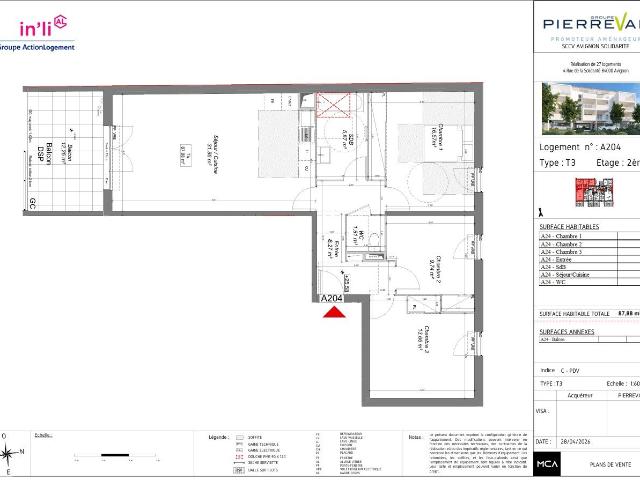 Appartement de 87.88 m² à AVIGNON