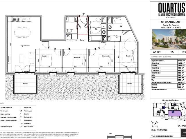 Appartement de 92.9 m² à RILLIEUX LA PAPE