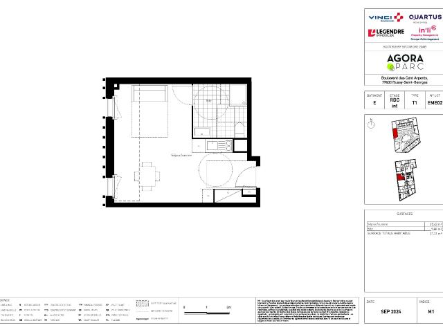 Appartement de 31.31 m² à BUSSY ST GEORGES