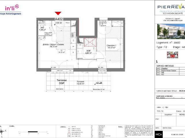 Appartement de 39.33 m² à AVIGNON