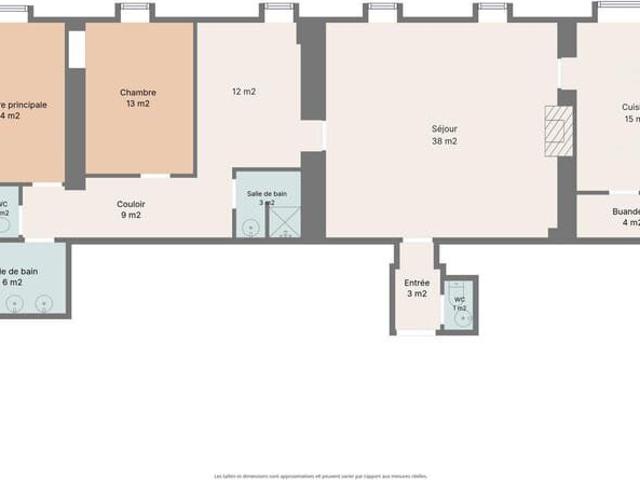 Appartement de standing, 2 chambres, 2 salle de douches, ca
