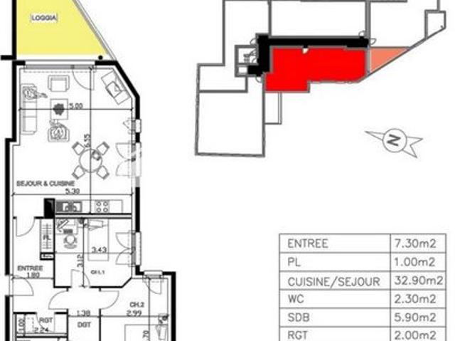 Appartement de standing T3,2ch à Lexy