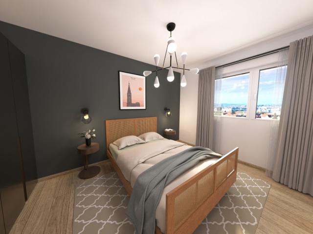 Appartement duplex T4 en dernier étage 98 m2 avec 2 loggias Strasbourg