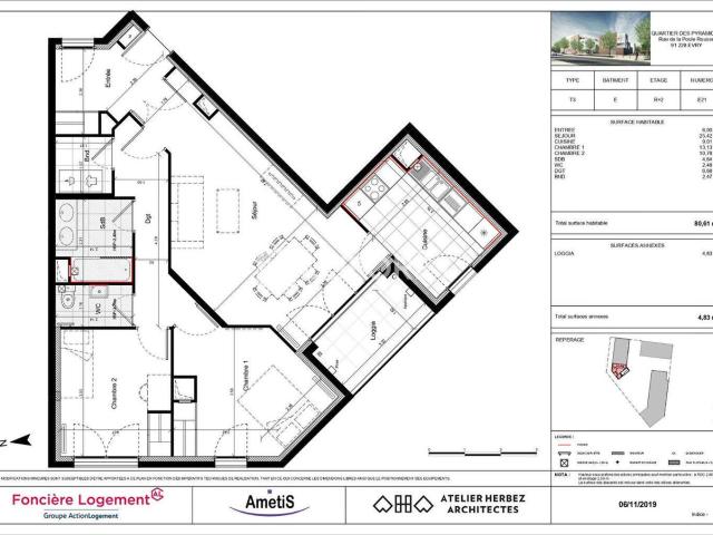 Appartement EVRY 3 pièce s 80 m2